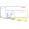 Paper receipt with carbon copy for the customer. Each receipt is numbered with areas for writing date, receipt number, control number, received from, and amount.