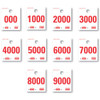 White service hang tags with red numbering