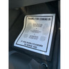 Paper floor mat with friendly customer message protects car floor
