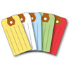 Disposable paper key tags blank with lines in multiple colors