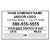 Custom oil change sticker with date and miles
