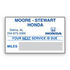 Blue custom oil change sticker with logo