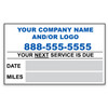 Custom oil change sticker with date and miles