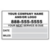 Custom oil change sticker with date and miles