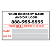 Custom oil change sticker with date and miles