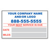 Custom oil change sticker with date and miles