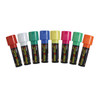 Artline Poster Markers for writing on car windshields, multiple wide-tip markers shown in colors red, white, green, blue, yellow, pink, fluorescent green, and orange