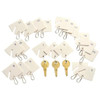 Slotted key tags numbered in upper corner