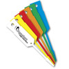 Self-locking Arrow Key Tags personalized with company info and logo; tag color options white, yellow, red, orange, green, and blue.