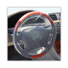 Disposable clear plastic steering wheel cover provides full-coverage for standard size steering wheel using "shower cap"-like design.