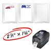 Printable oil change stickers on rolls showing blank, red car, and blue car designs