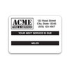 Custom service reminder stickers with logo, for use with printer