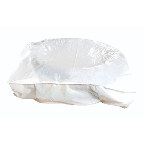 White plastic tire bag