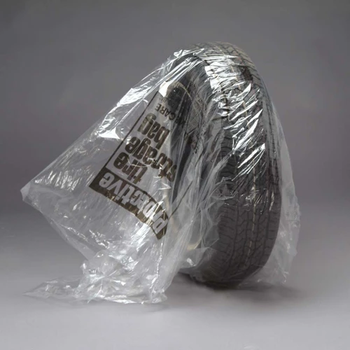 Clear plastic tire bag