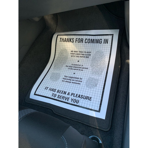 CAATS 17x22 inch floor mat protecting vehicle interior during service