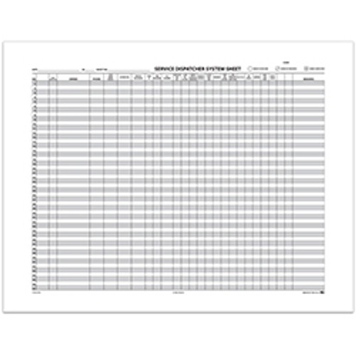 Service advisor route sheet with write-on areas for various aspects of service work per customer.