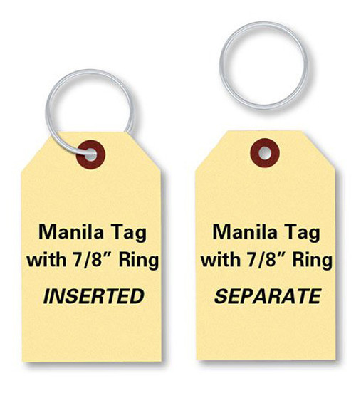 Manila tags with key rings