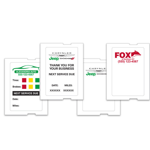 Custom service reminder stickers with logo, for use with printer
