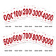 White service hang tags with red print, numbered 000 thru 9999