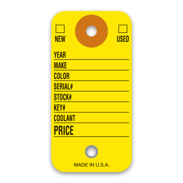 Dealership Key Tags, Two-Eyelet, With Rings