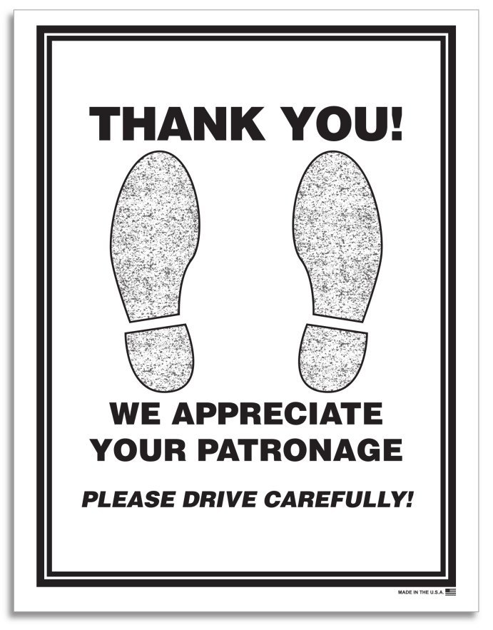 "Thank You" Disposable Paper Floor Mat