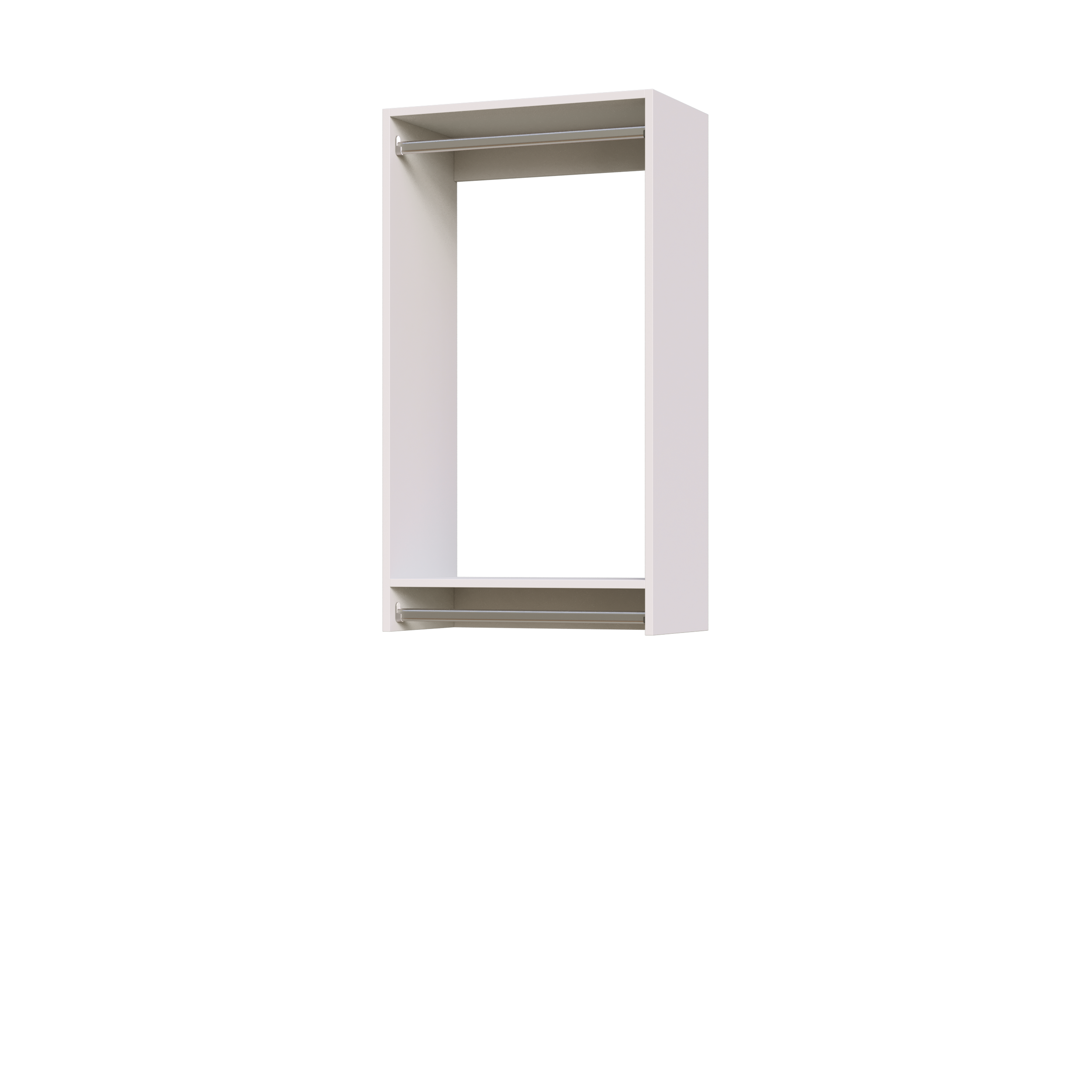 Vista Double Hanging — White, 24" wide, lifestyle (Mod-U-Luxe Viva stand-in)