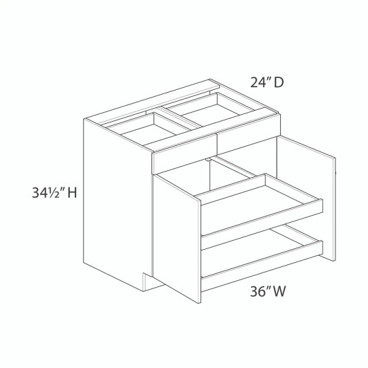 Madison B36B (RT2) Base Cabinet + Roll-Out Tray | Express Kitchens