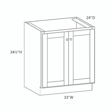 Barcelona Assembled 33 in. W x 34.5 in. H x 24 in. D Plywood Base Cabinet Full Height Door(s) in Painted White | Express Kitchens