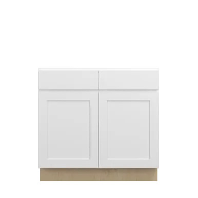 Barcelona Assembled 36 in. W x 34.5 in. H x 24 in. D Plywood Base Cabinet in Painted White | Express Kitchens