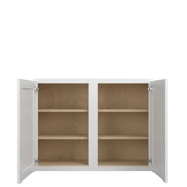 Barcelona Assembled 39 in. W x 30 in. H x 12 in. D Plywood Wall Cabinet in Painted White | Express Kitchens