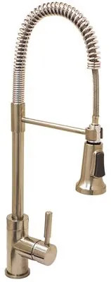 120334LF - ESSEN™ INDUSTRIAL STYLE KITCHEN FAUCET WITH PULL DOWN SPROUT AND SINGLE METAL LEVER HANDLE, BRUSHED NICKEL, LEAD FREE