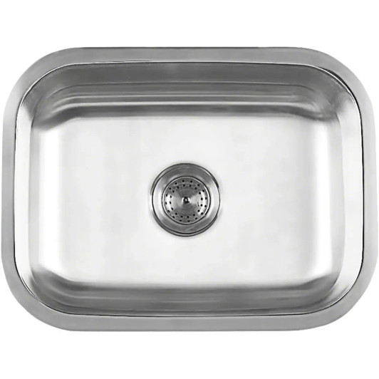 SIN-18-SINBWL-2318 - UNDERMOUNT STANDARD RECTANGLE SINGLE BOWL SINK - 18 GA STAINLESS STEEL - OVERALL DIMENSIONS 23 3/8" L x 17 3/4" W - BOWL DIMENSIONS 21 3/8" L x 15 3/4" W x 8" D