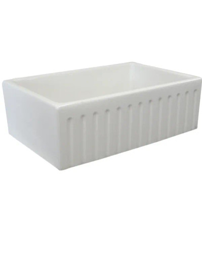 FC3018LI Fluted French Farmhouse Single Bowl Fireclay Apron Sink