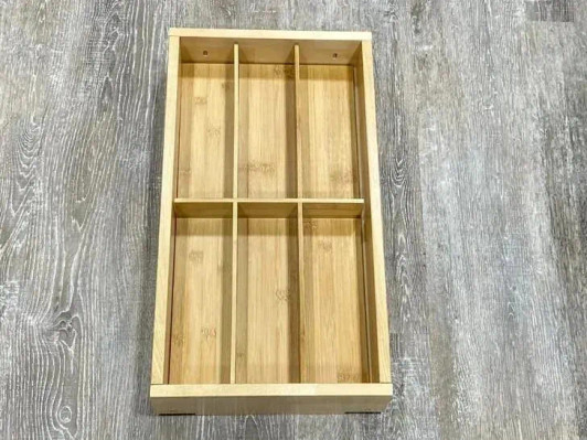 UTO15 Wood Utensil Organizer - 10" W X 19-5/8" D X 2-5/16" H - Bamboo