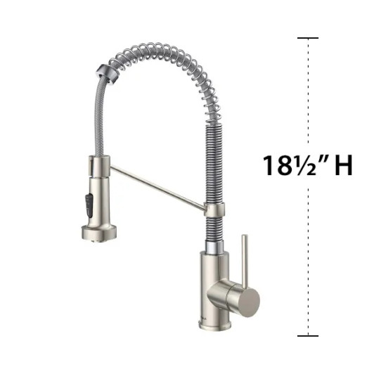 KF170-BN St Charles Single Handle With Two Function Pull Down Sprayer Single Hole Mount Kitchen Faucet