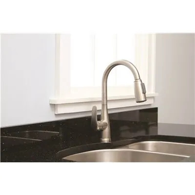 3583686 - Premier Westlake Single-Handle Pull-Down Sprayer Kitchen Faucet in Brushed Nickel