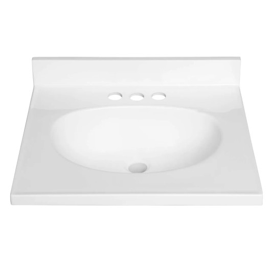 MT1917W - CULTURED MARBLE VANITY TOP (WHITE)