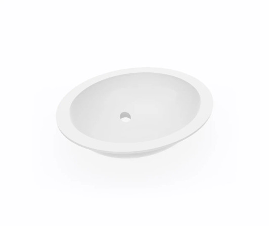 UL-1613 (WHITE) - SWANSTONE UNDERMOUNT SMALL OVAL BOWL LAVATORY SINK