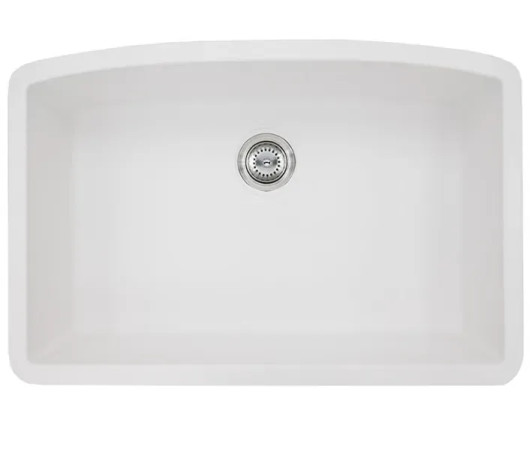 SIN-QTZ-SINBWL-3219-WHT - UNDERMOUNT WHITE QUARTZ SINGLE BOWL 3219