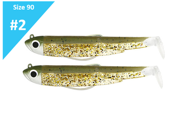 FIIISH BLACK MINNOW COMBO 105 N 2,5 GLITTER VERT 16 GR OFF SHORE ARTIFICIEL