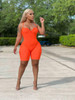 House of Tinkas Zip It Romper- Neon Orange