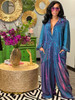 House of Tinkas Blue Golden Glimmer Jumpsuit  
