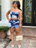 House of Tinkas Patches and Denim Skirt Set 