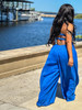 House of Tinkas Blue Flow Chiffon Jumpsuit 