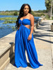 House of Tinkas Blue Flow Chiffon Jumpsuit 