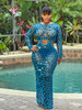 House of Tinkas Net and Sequins Maxi Aqua 