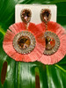 House of Tinkas Coral Fringe Gem Earrings 