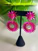 House of Tinkas Fuschia Crystal Drop Earrings 