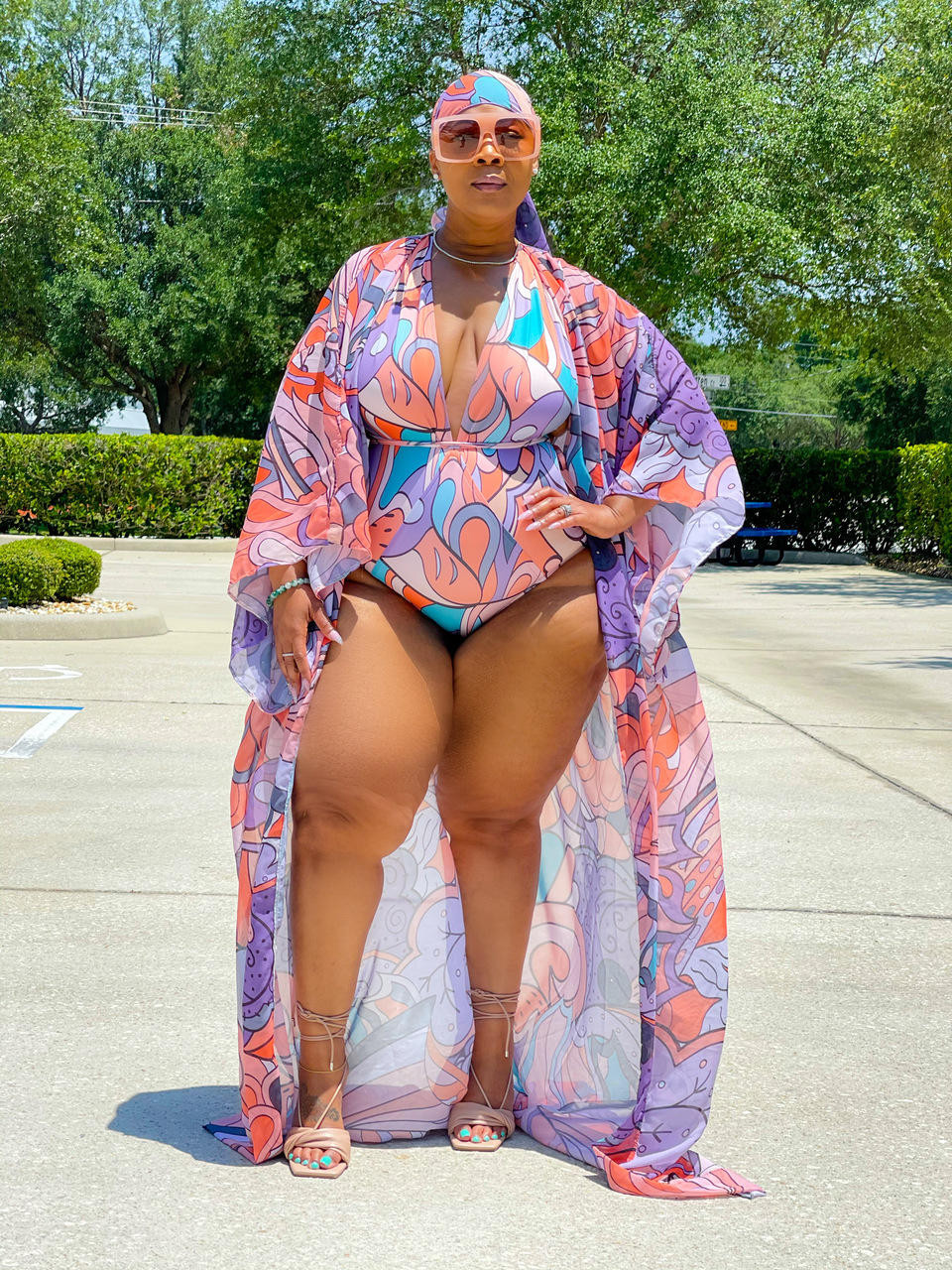 Audria Convertible Swimsuit - Peach - House of Tinks