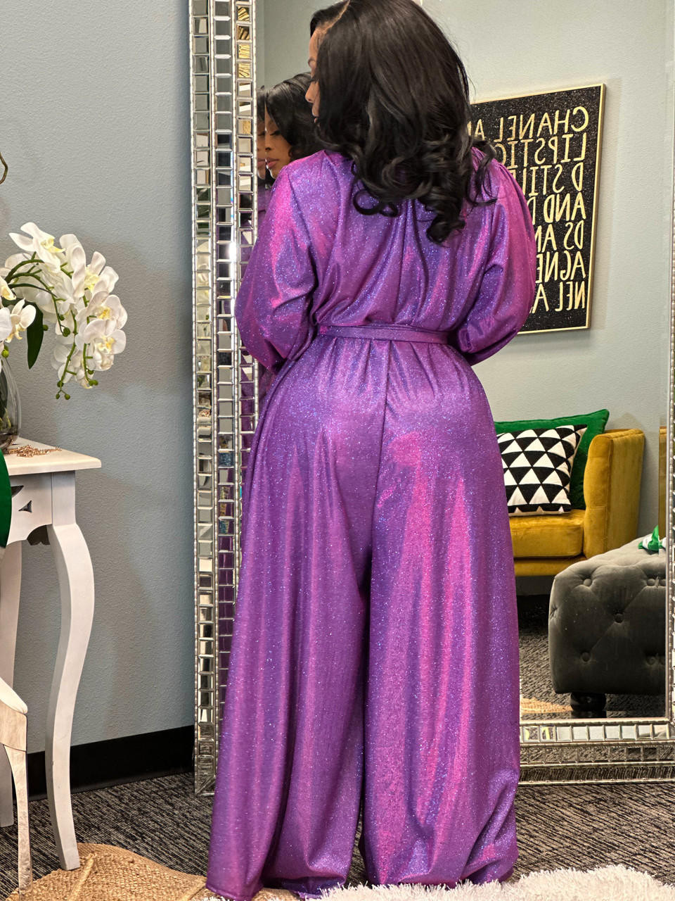 Purple Golden Glimmer Jumpsuit - House of Tinks